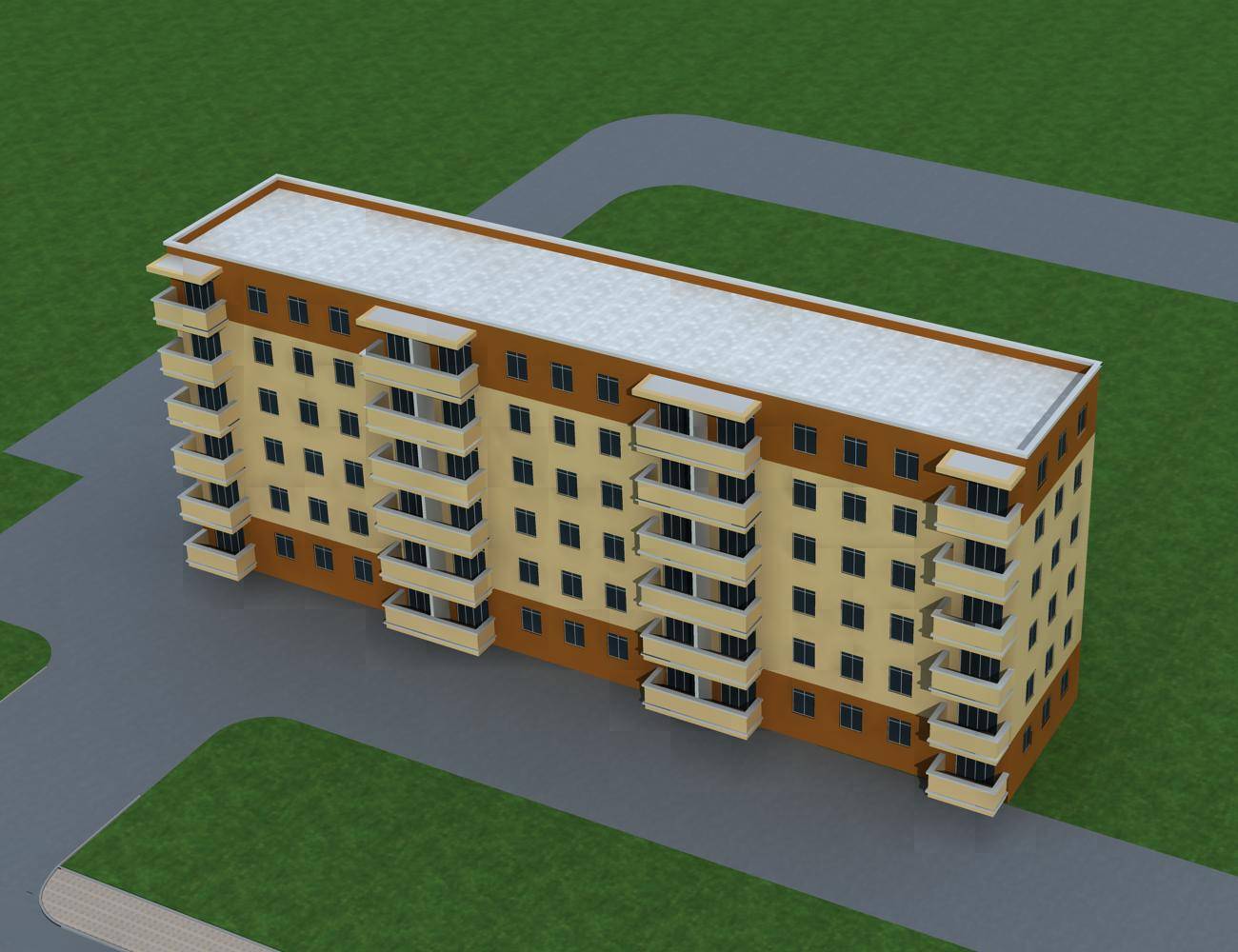 现代多层住宅楼