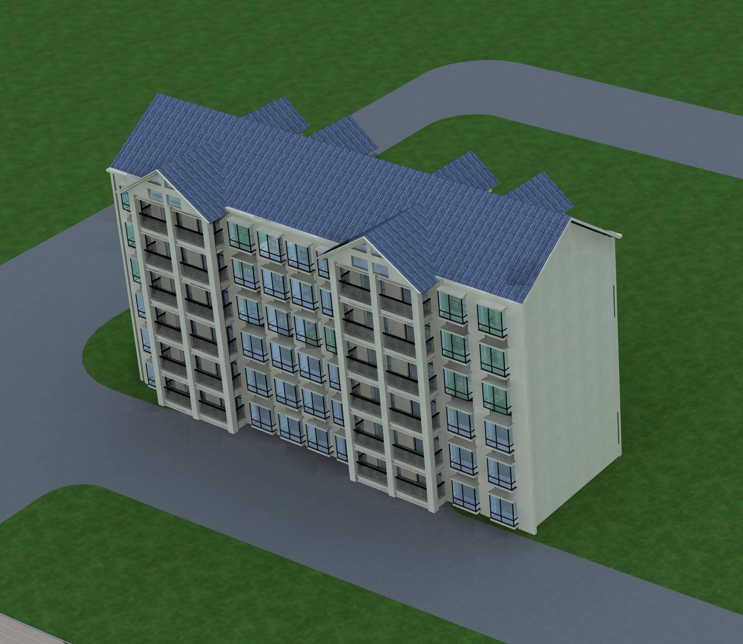 现代多层住宅楼
