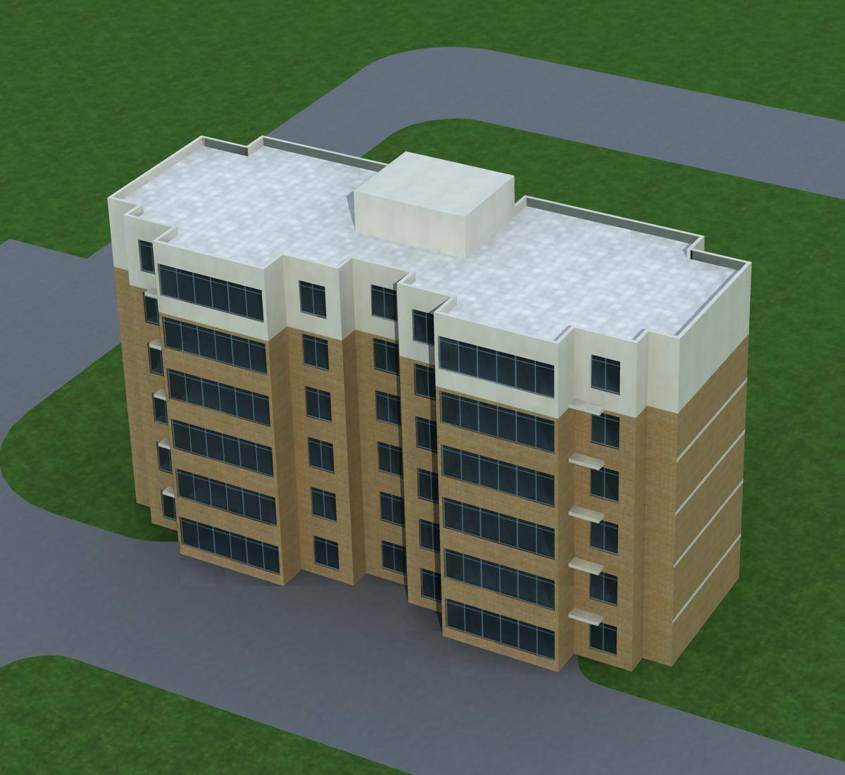 现代多层住宅楼