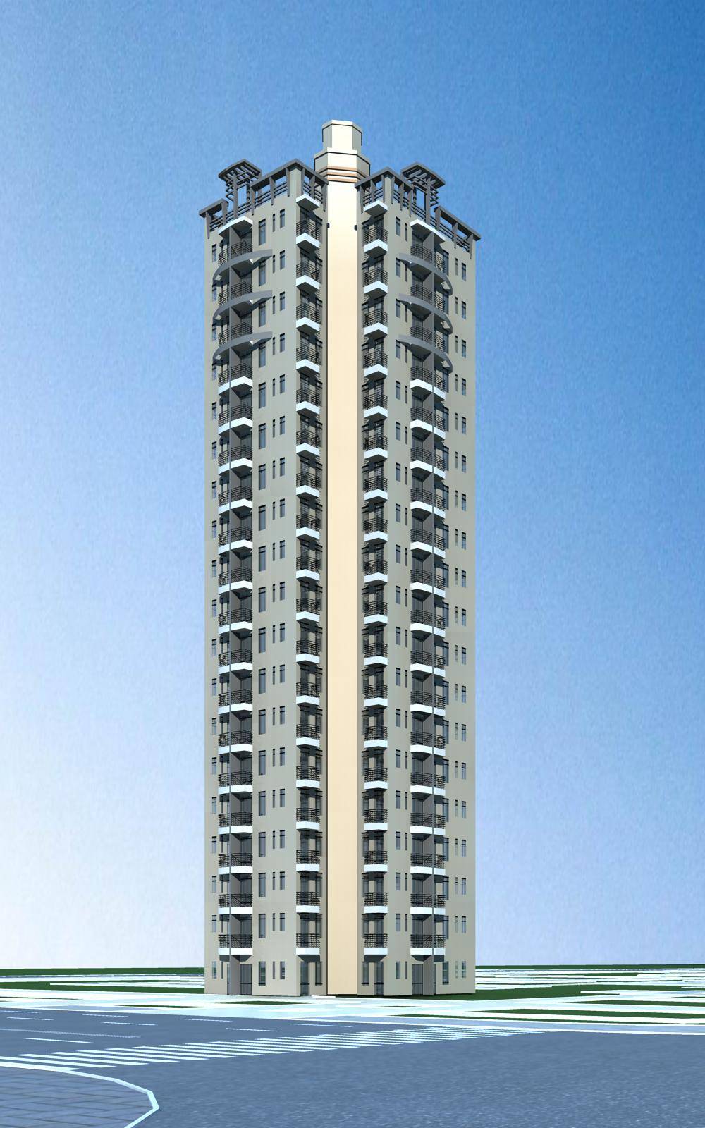 现代高层住宅楼