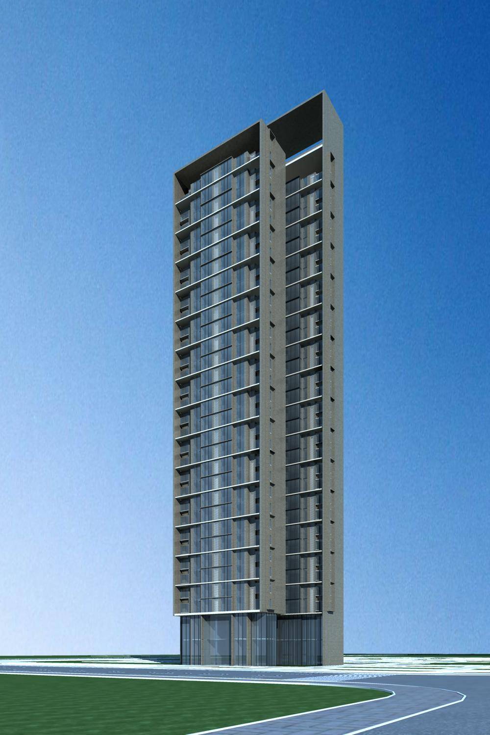 现代高层住宅楼