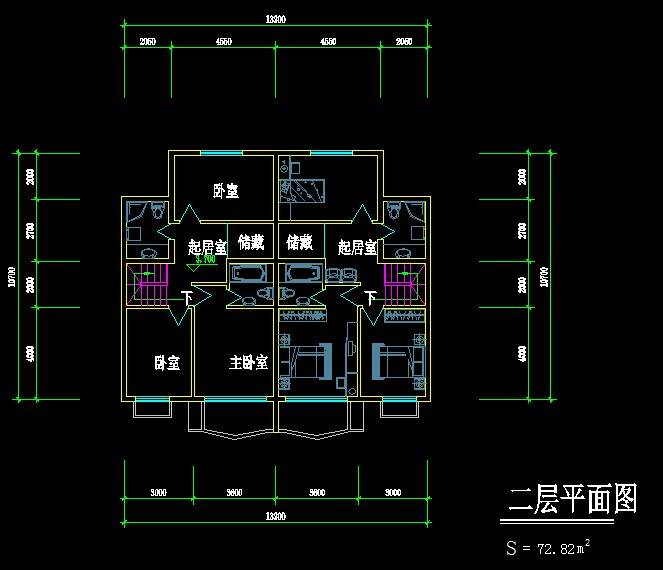 欧式双拼别墅平面图