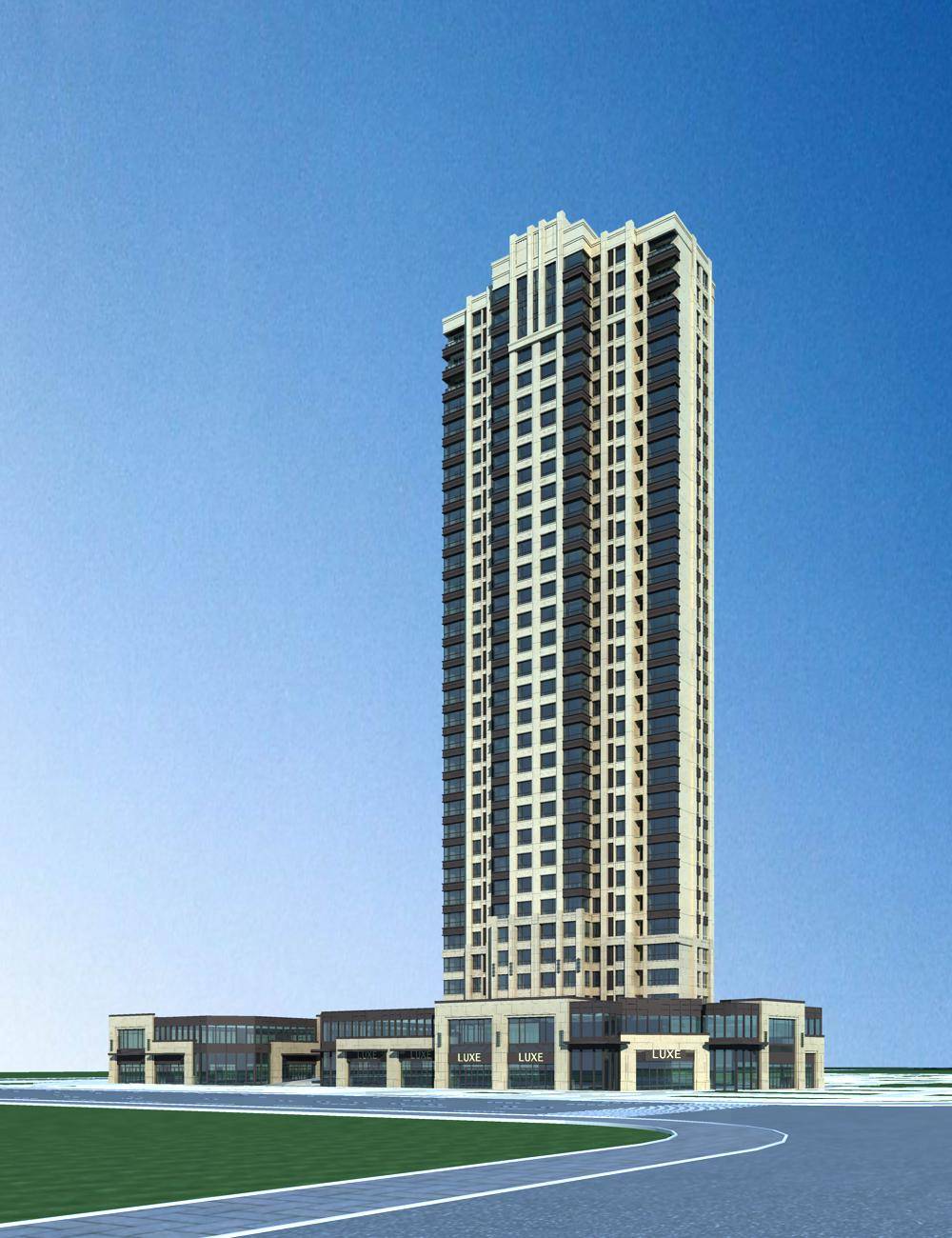 简欧风格高层商业住宅楼