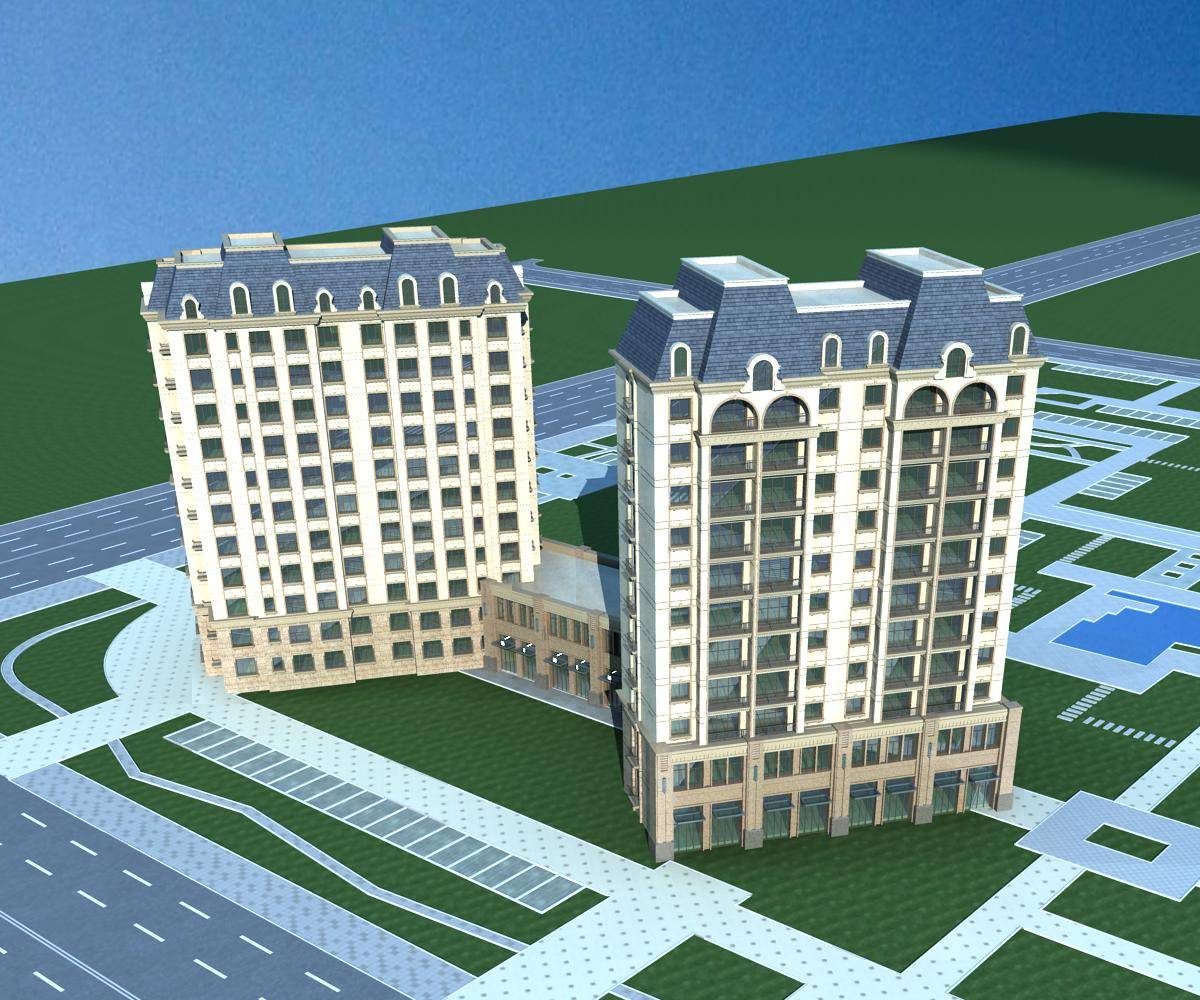 欧式高层商业住宅楼