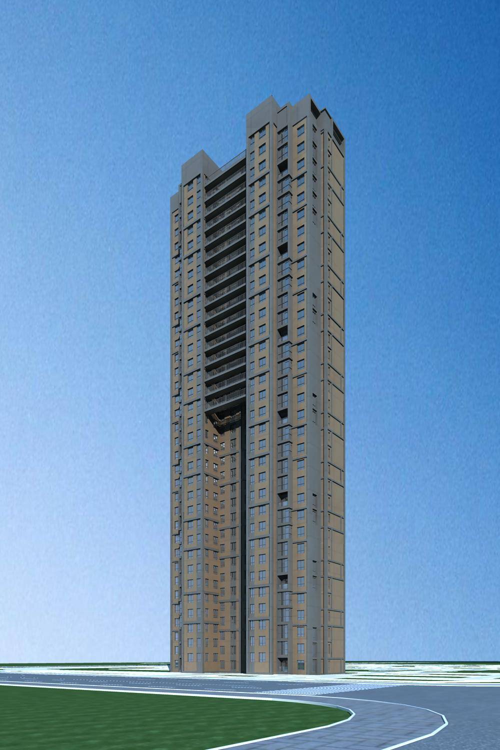 现代高层住宅楼