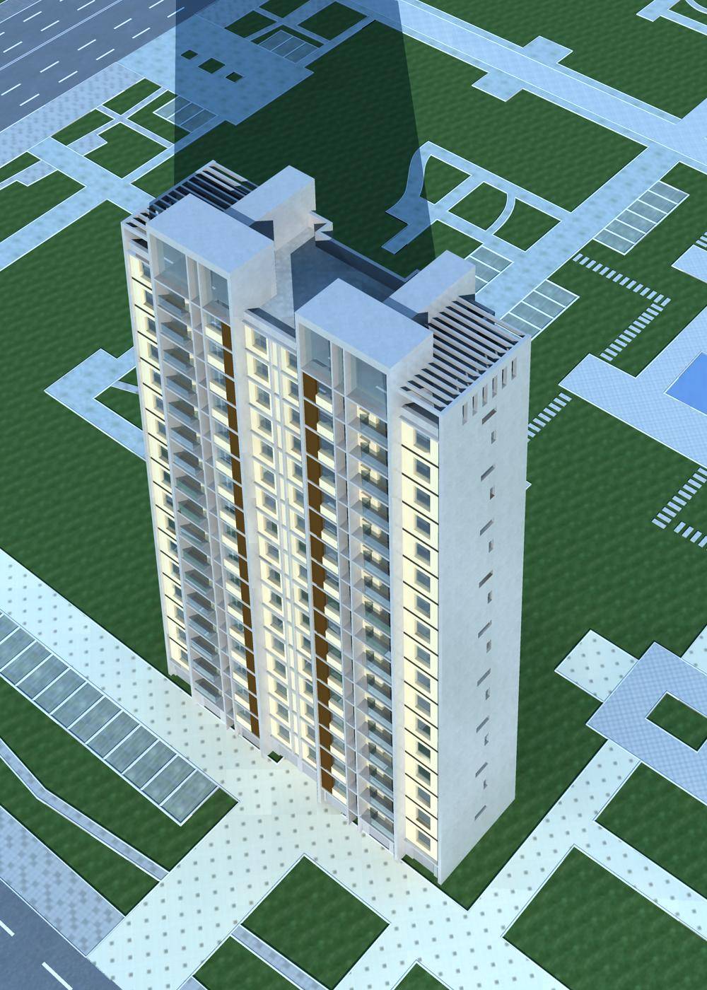 现代高层住宅楼