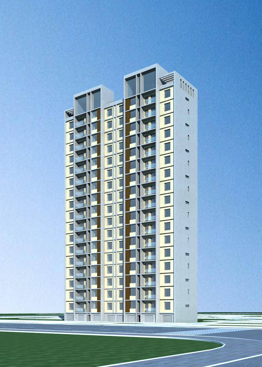 现代高层住宅楼
