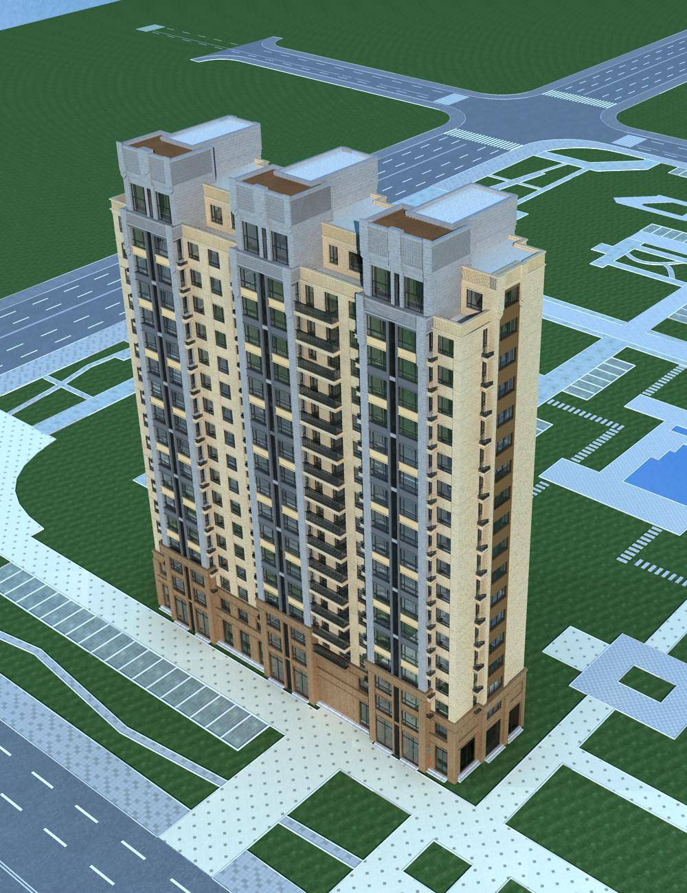 简欧风格高层住宅楼