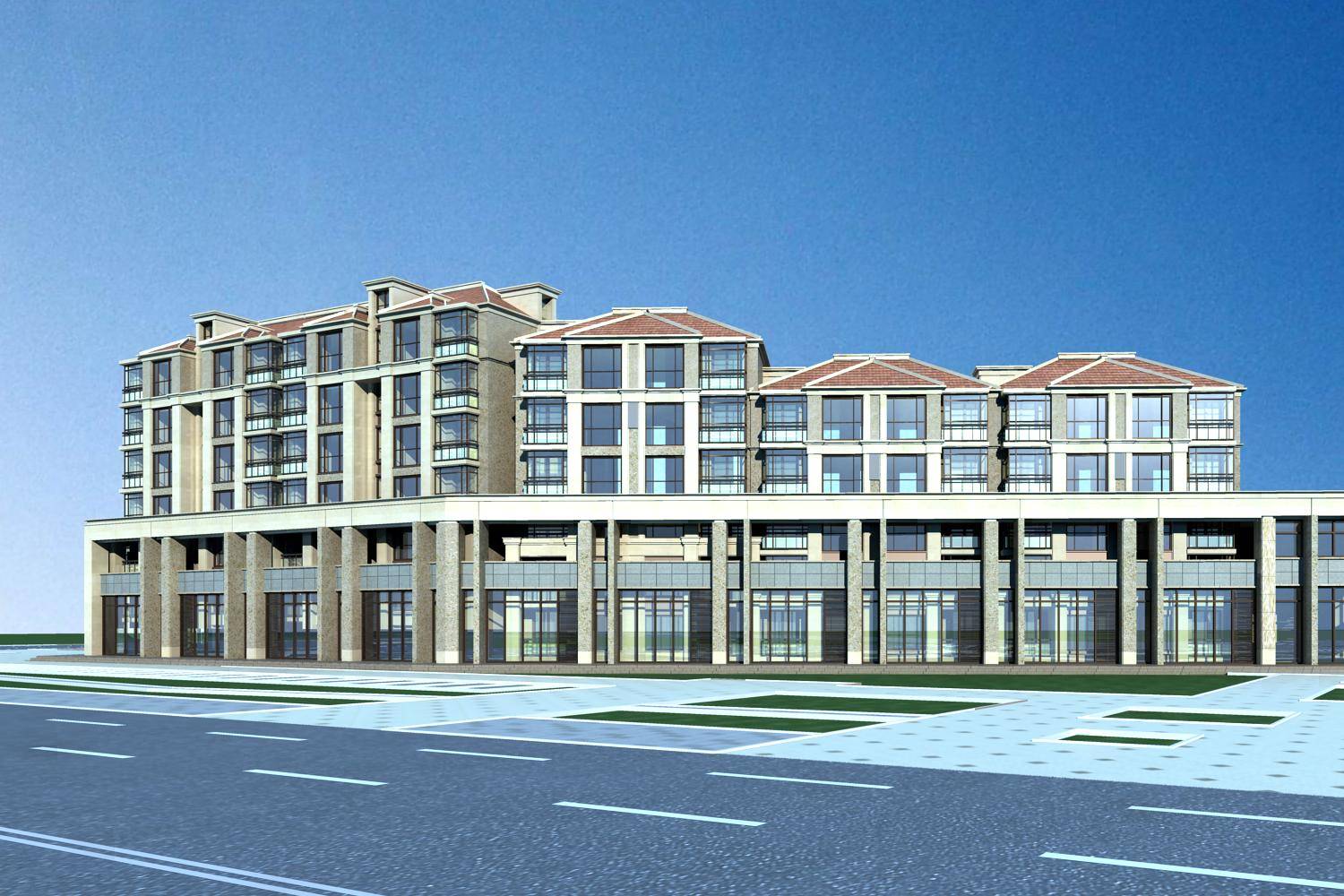 简欧风格多层商业住宅楼