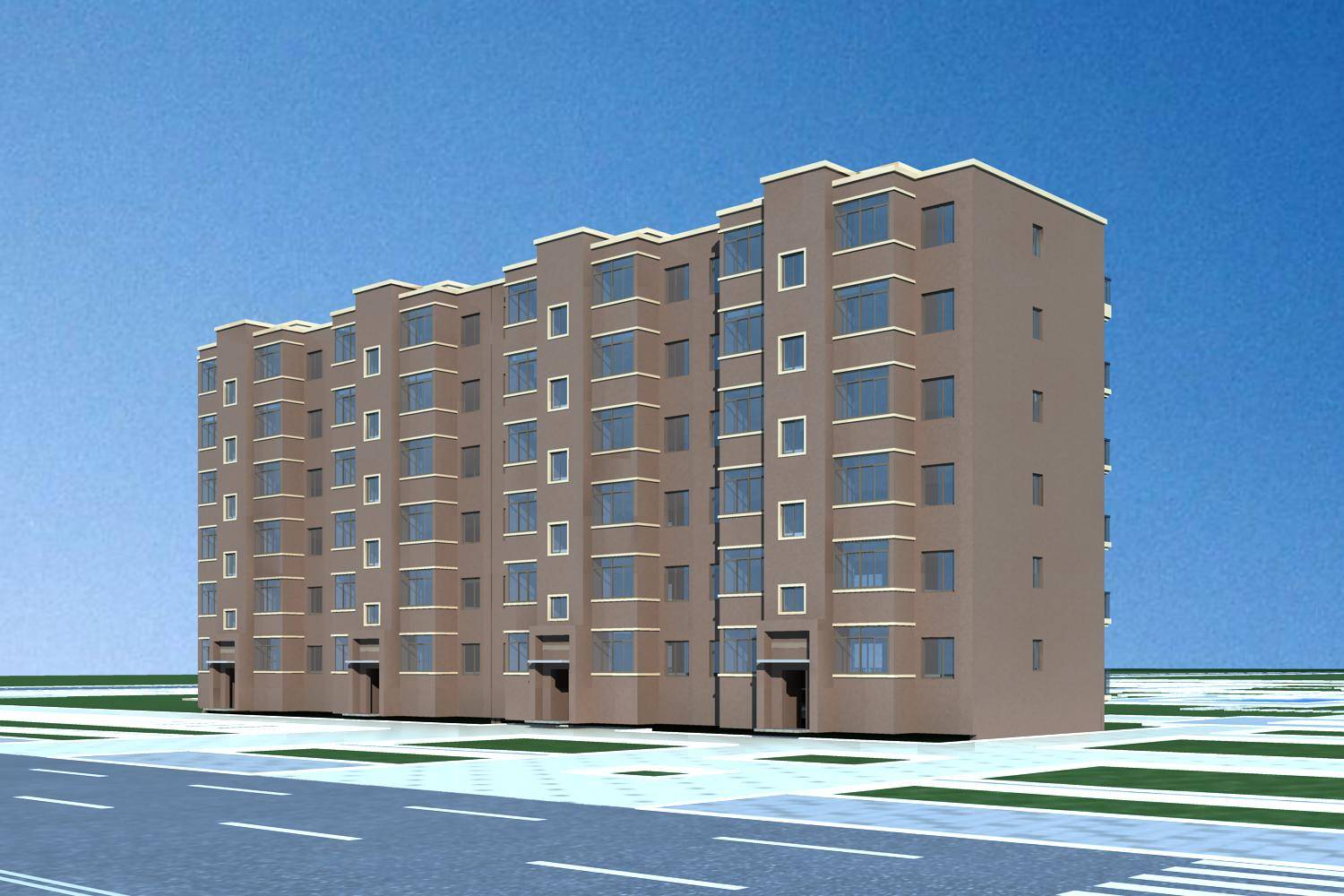 现代多层住宅楼