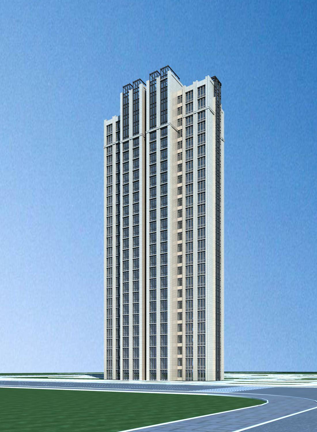 现代高层住宅楼