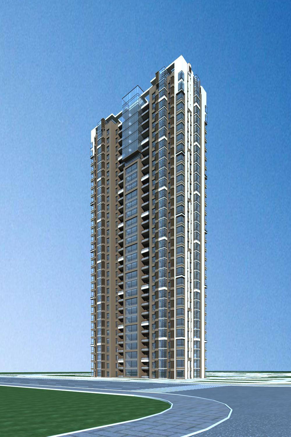 现代高层住宅楼