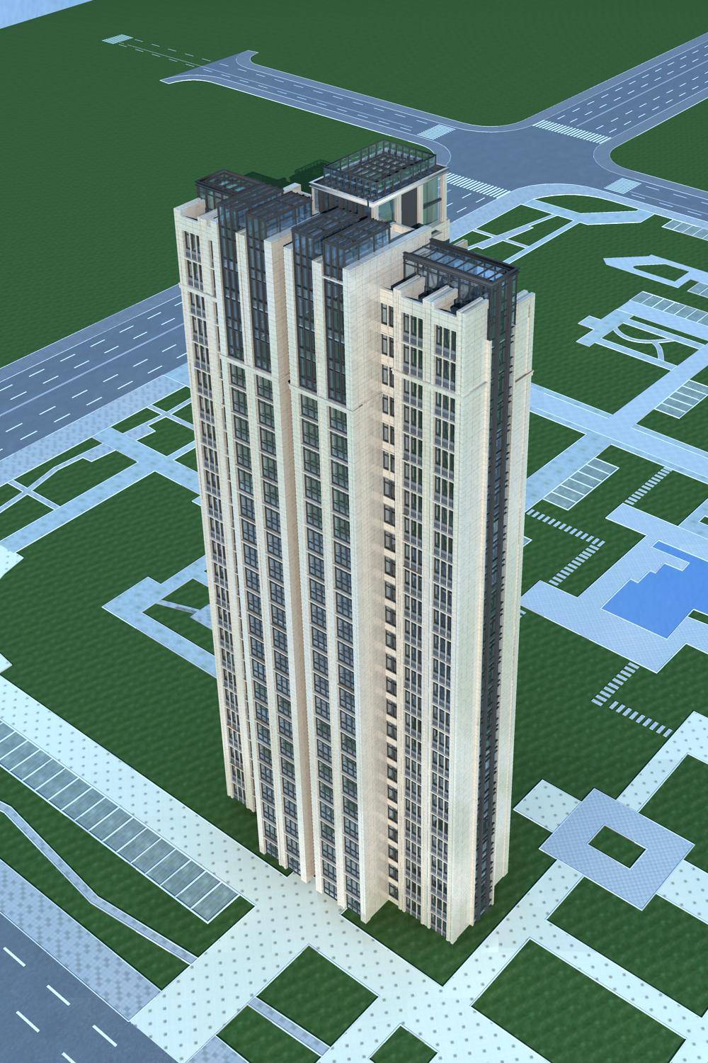 现代高层住宅楼
