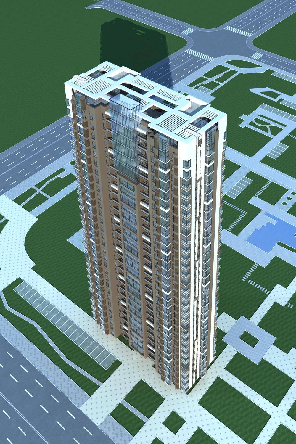 现代高层住宅楼