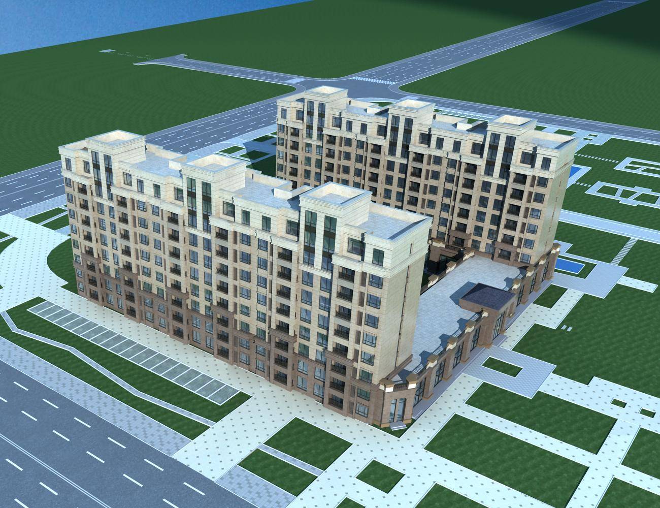 简欧风格商业住宅楼