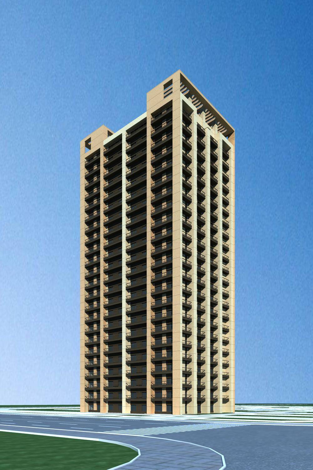 现代高层住宅楼