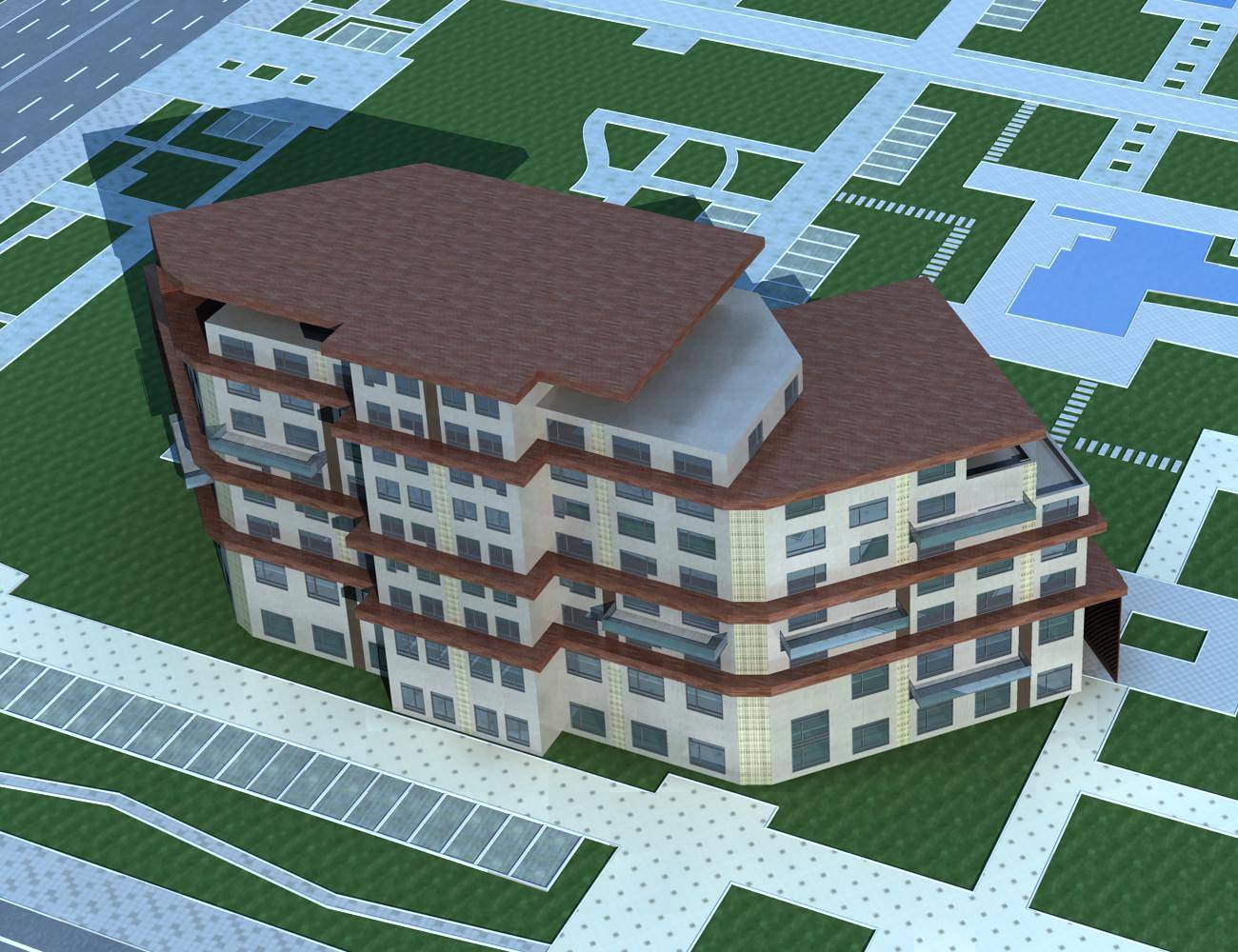 现代小高层住宅楼