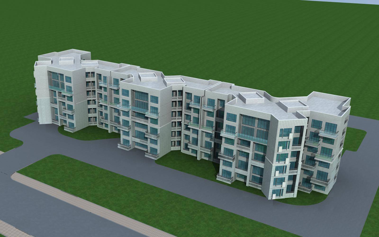 现代多层住宅楼