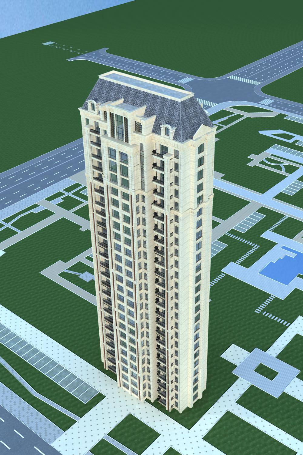 欧式高层住宅楼