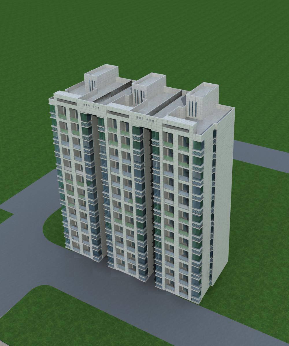现代高层住宅楼
