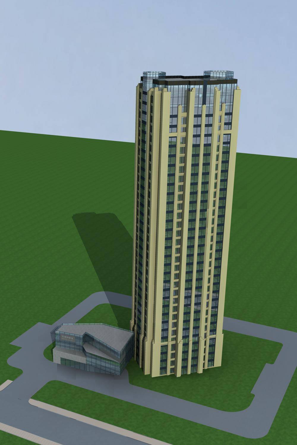 现代高层住宅楼