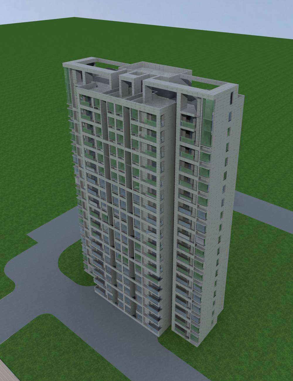 现代高层住宅楼