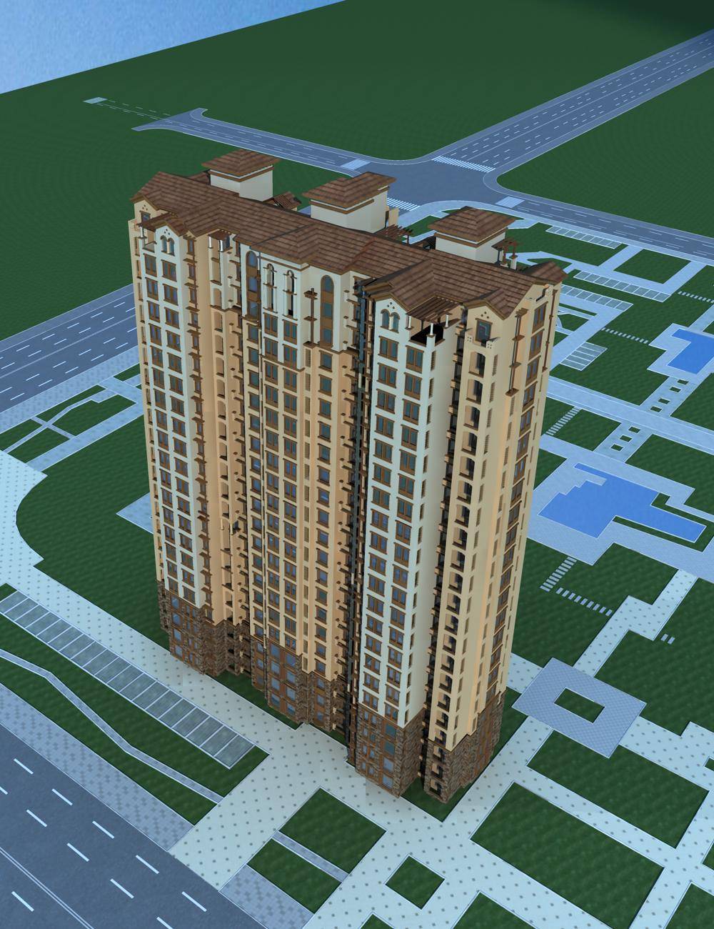 欧式高层住宅楼