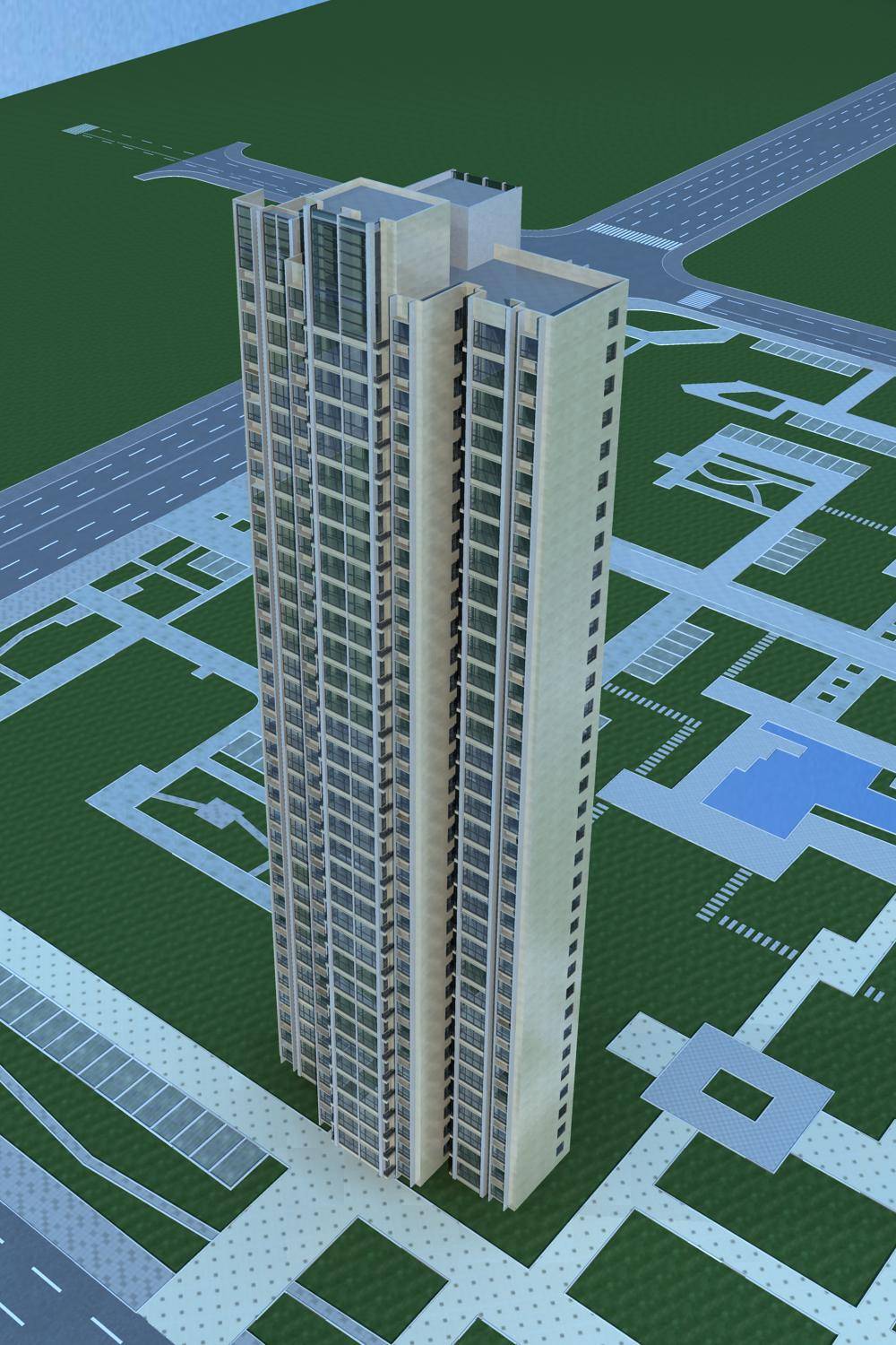 现代高层住宅楼