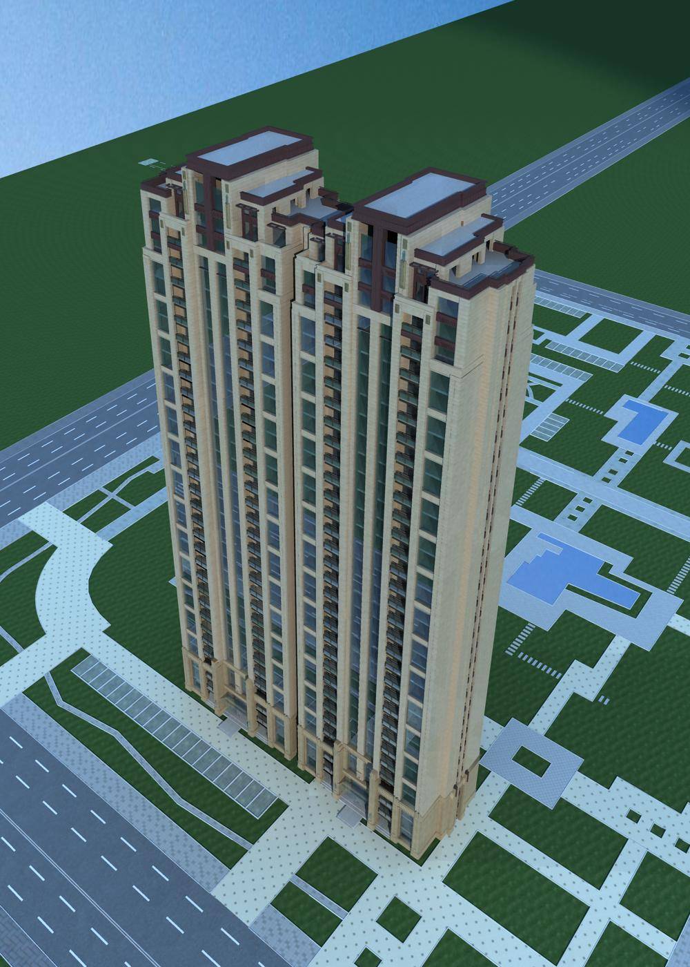 简欧风格高层住宅楼