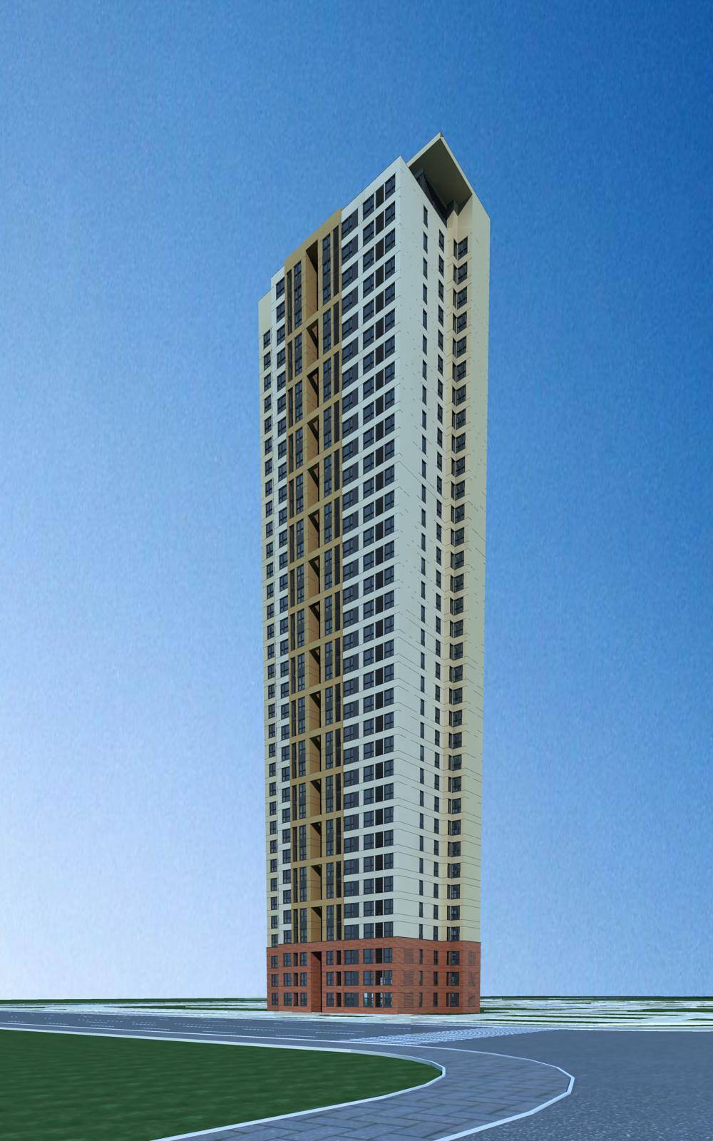 现代高层住宅楼