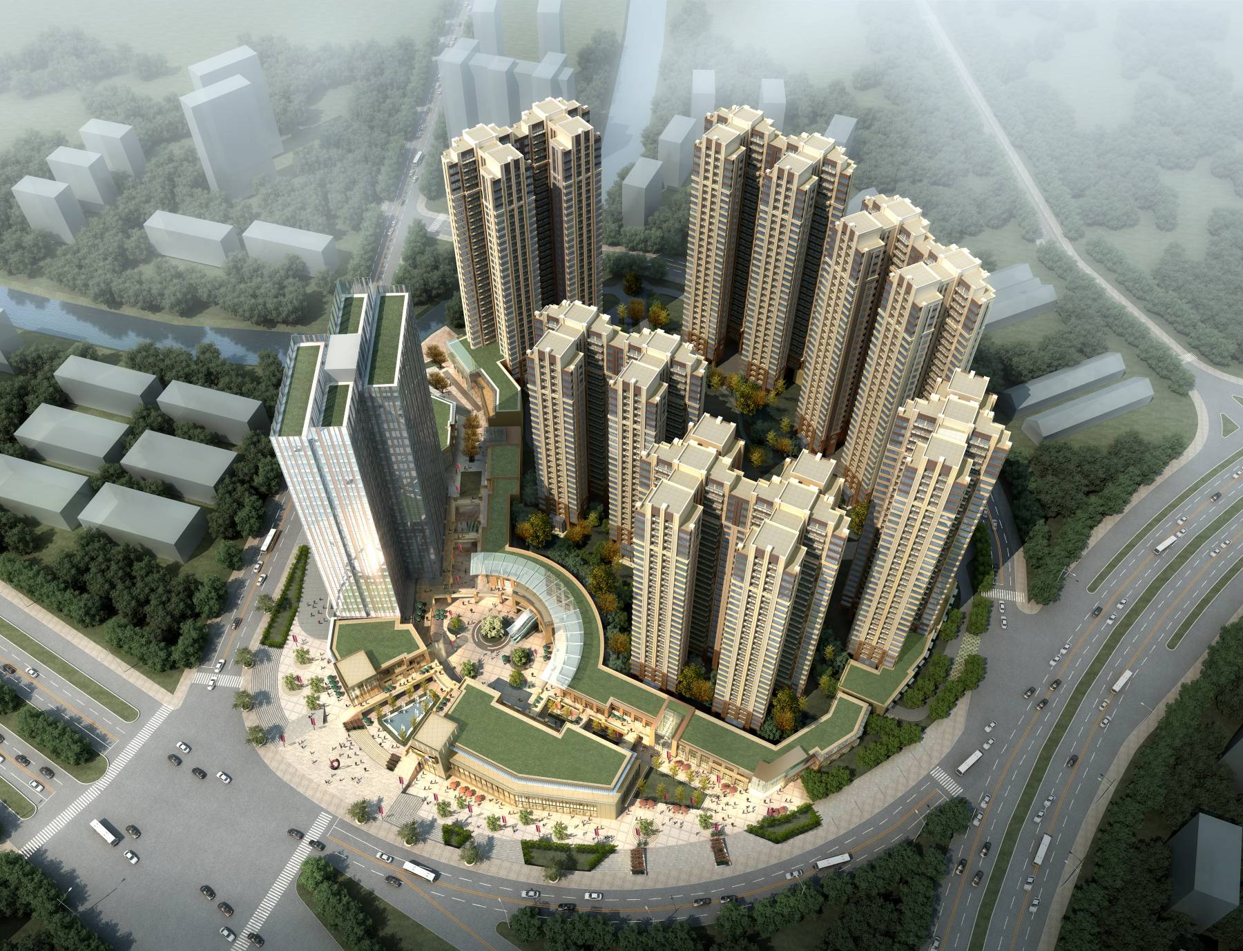 现代商业住宅小区