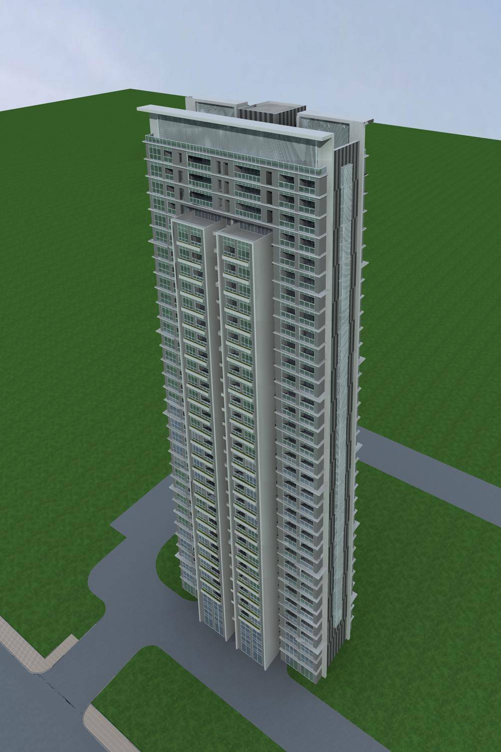 现代高层住宅楼
