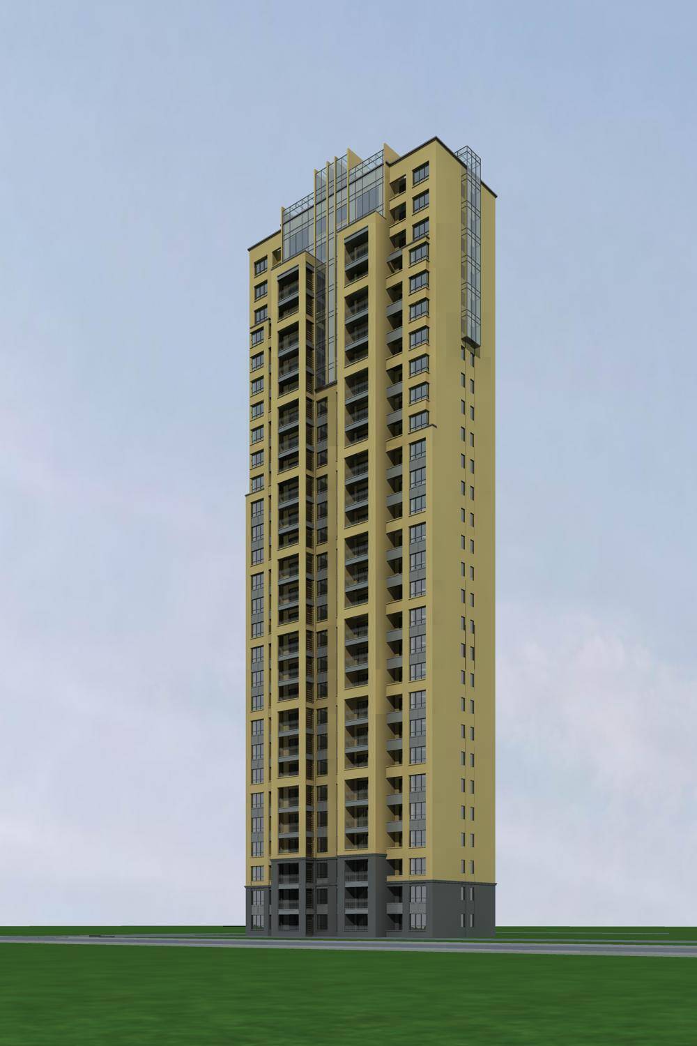 现代高层住宅楼