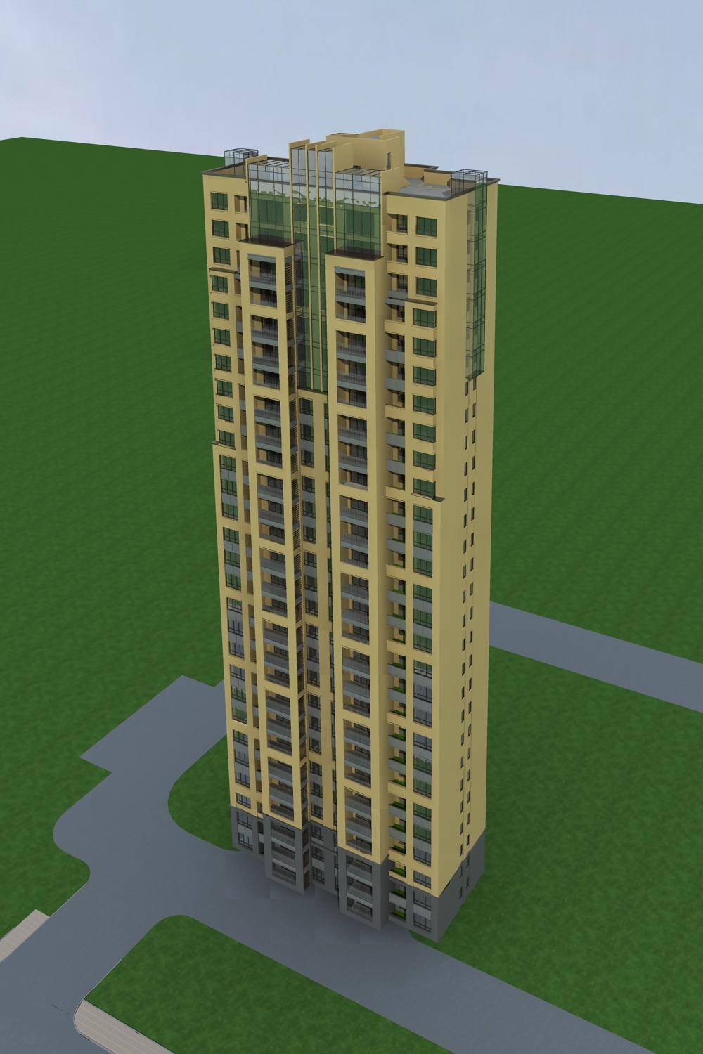 现代高层住宅楼
