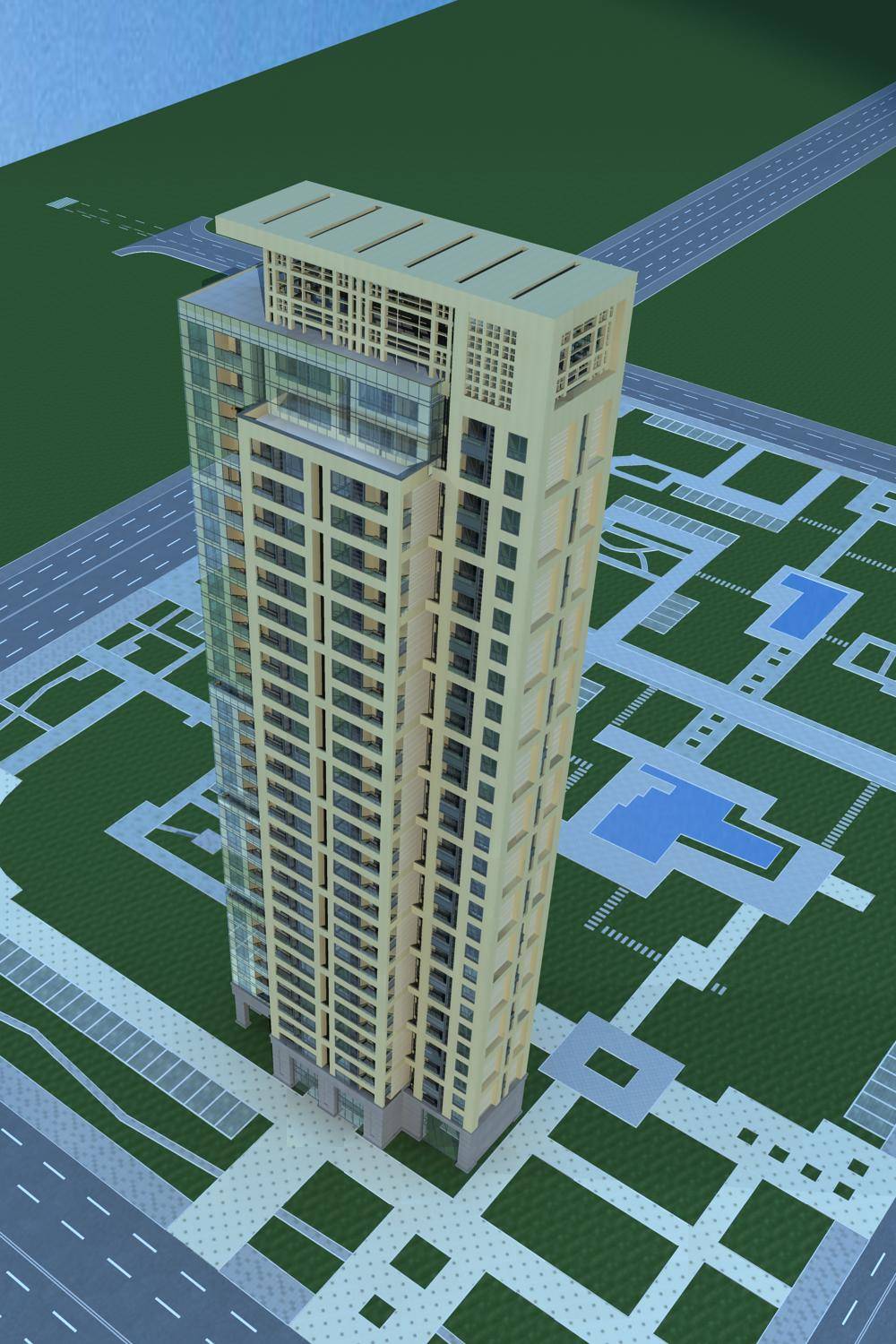 现代高层住宅楼