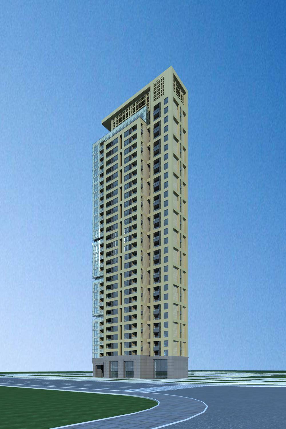 现代高层住宅楼