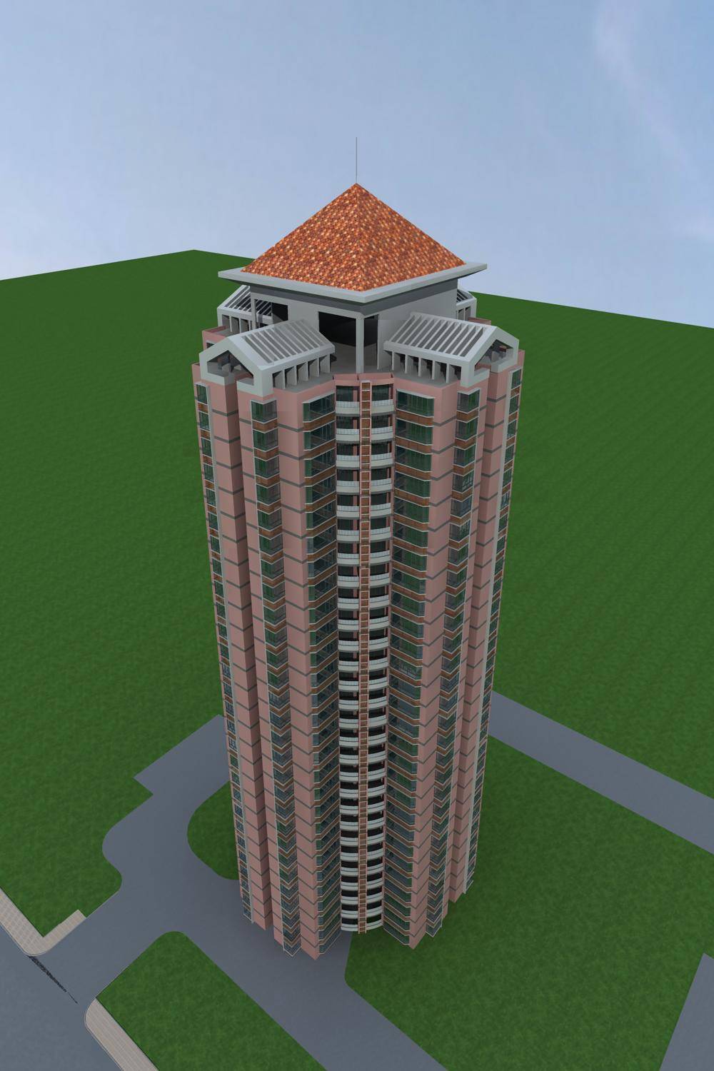 现代高层住宅楼
