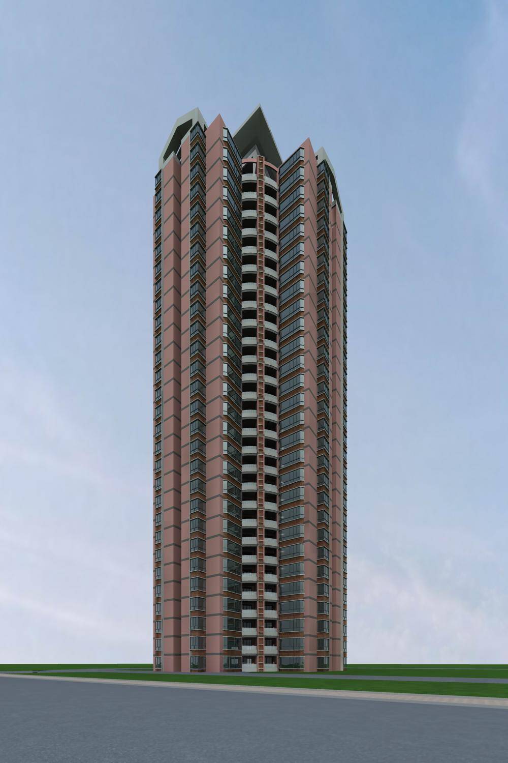 现代高层住宅楼