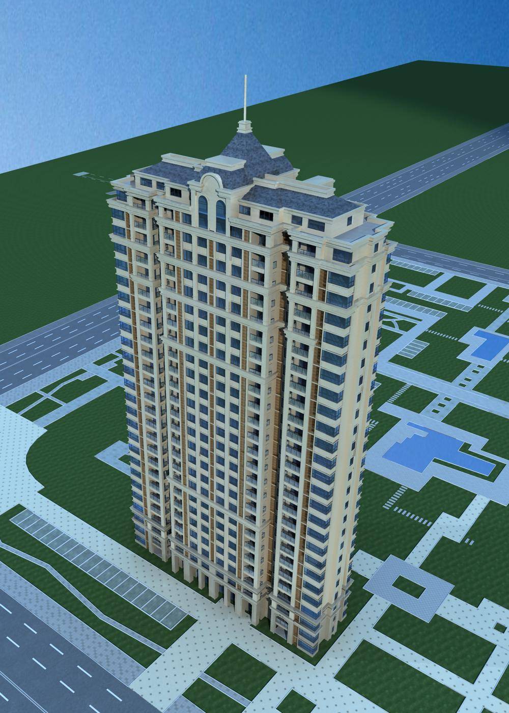 法式高层住宅楼