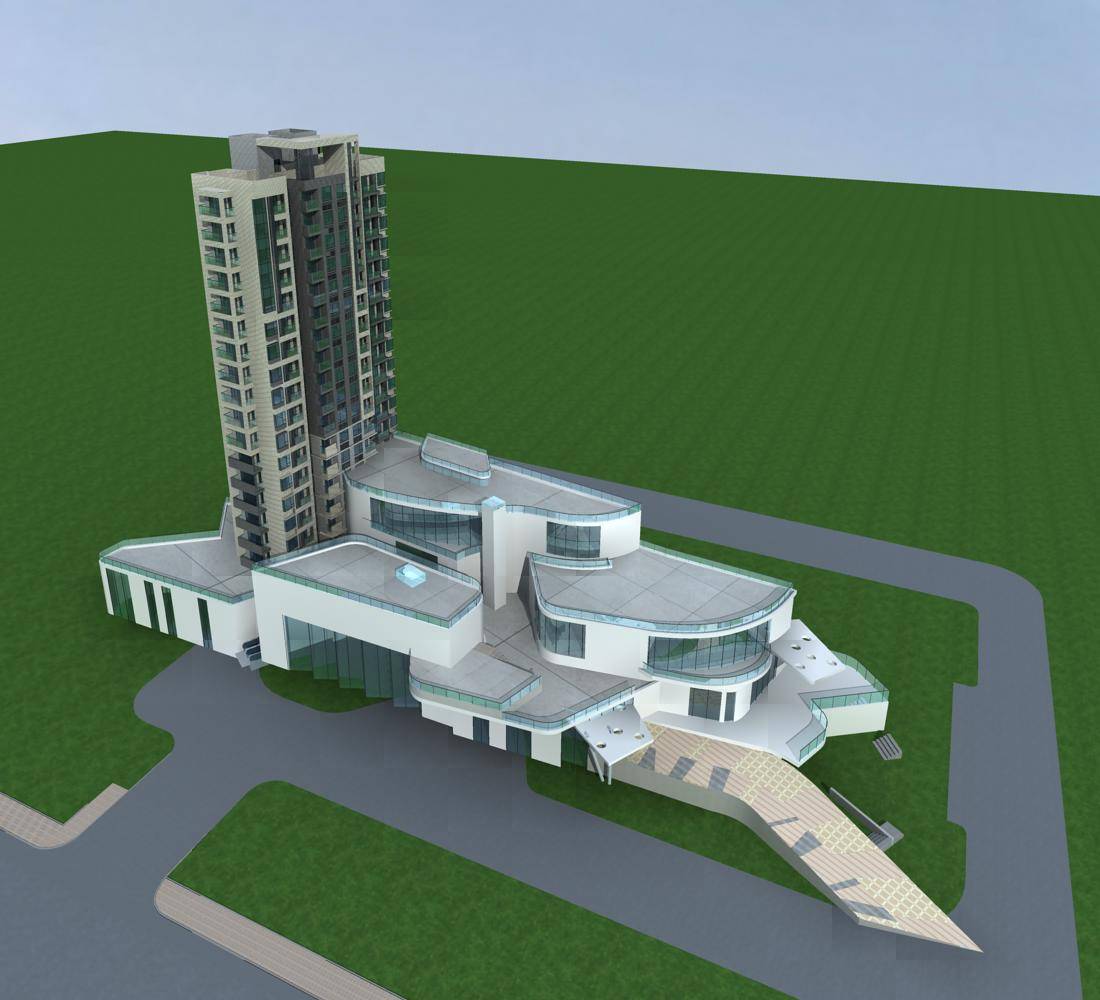 现代高层商业住宅楼