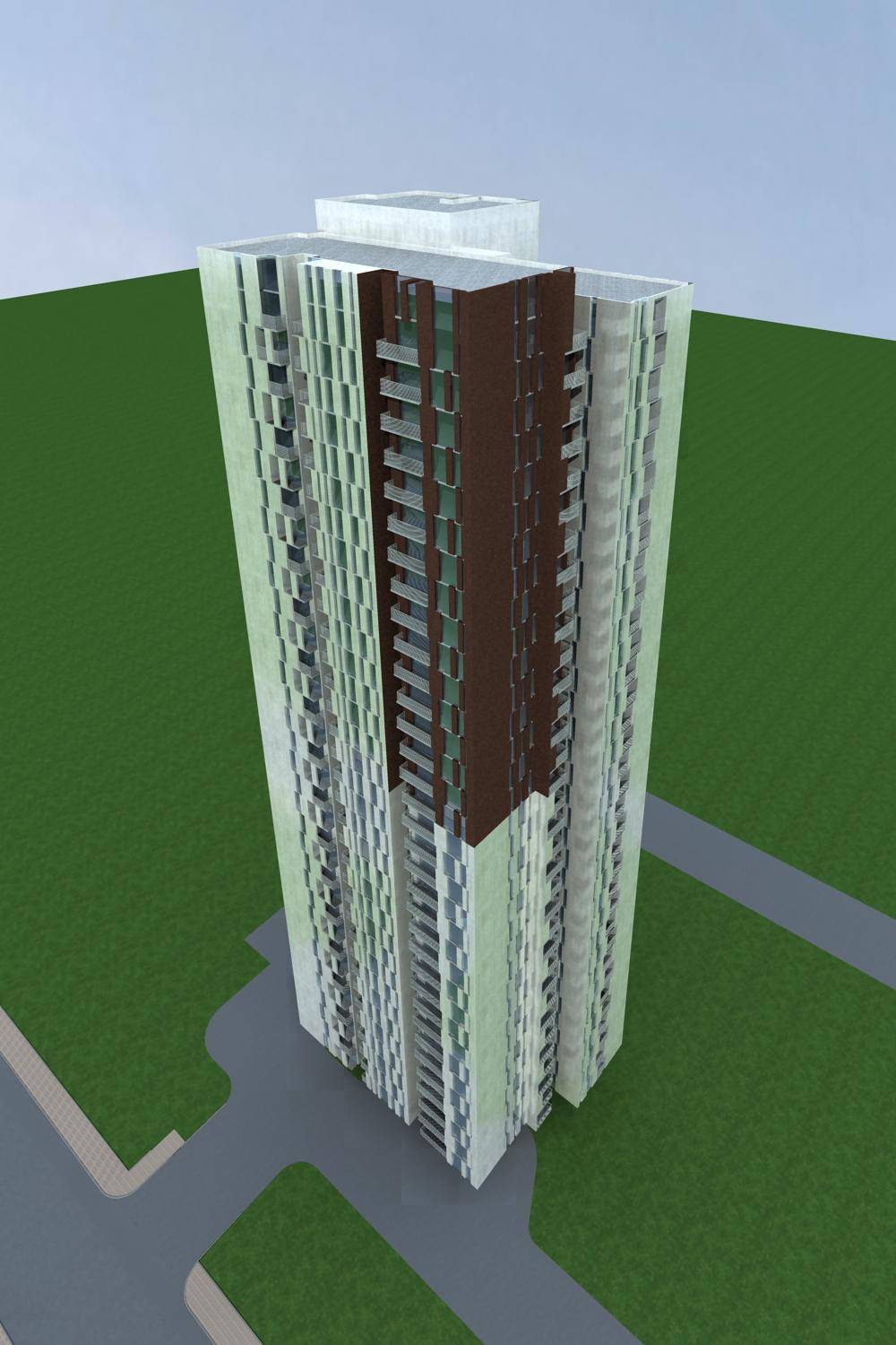 现代高层住宅楼