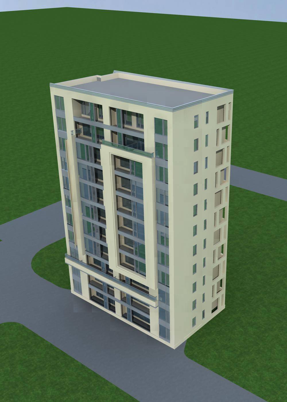 现代高层住宅楼