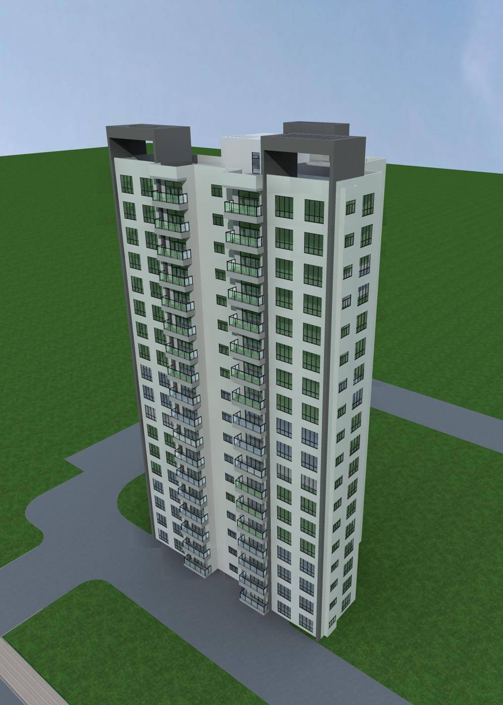 现代高层住宅楼