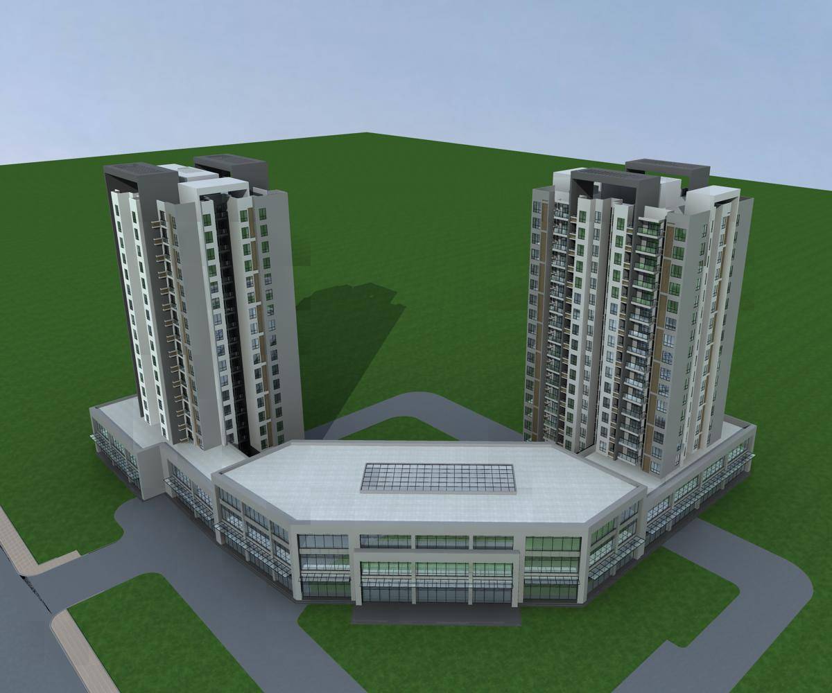 现代高层商业住宅楼