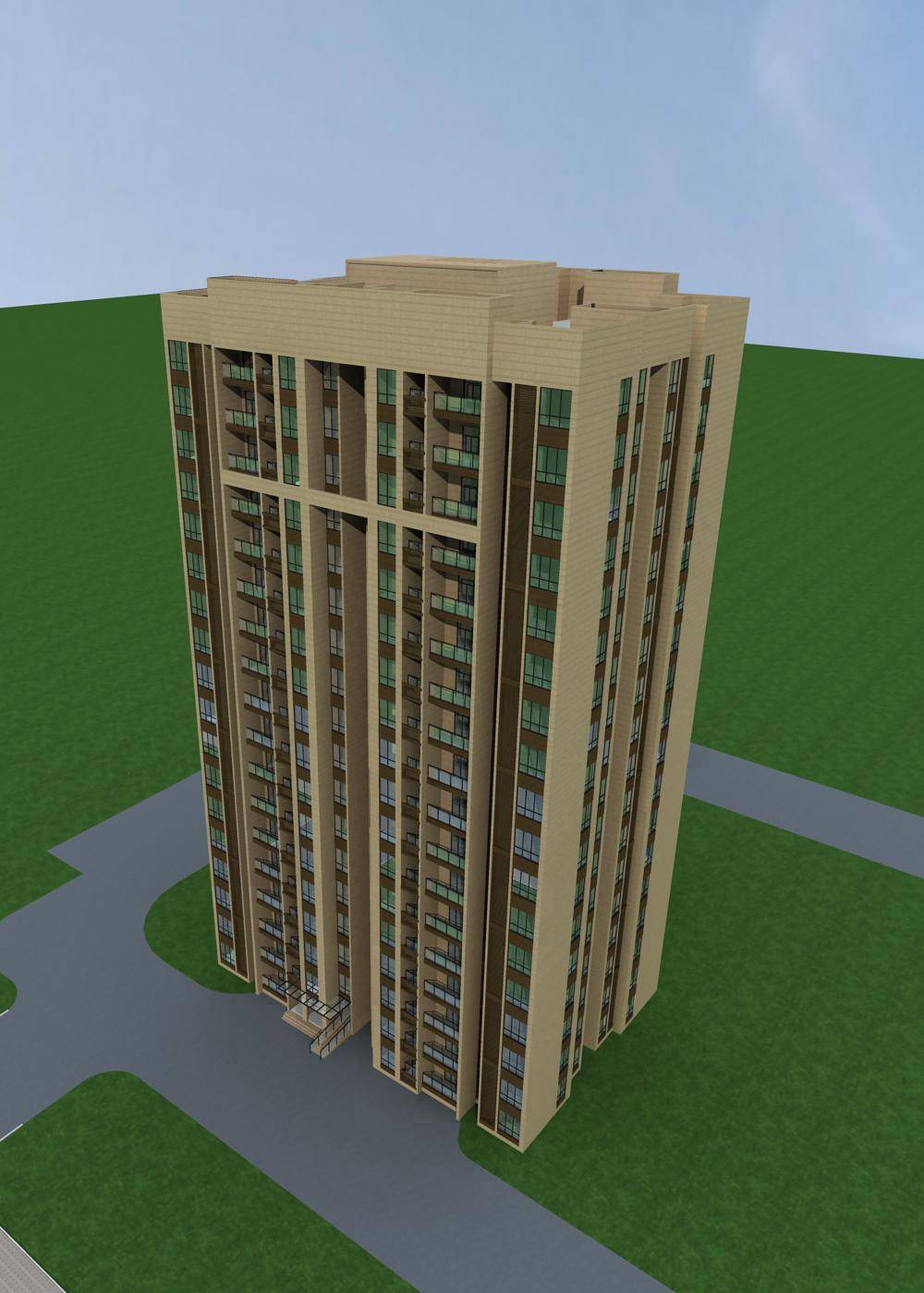 现代高层住宅楼