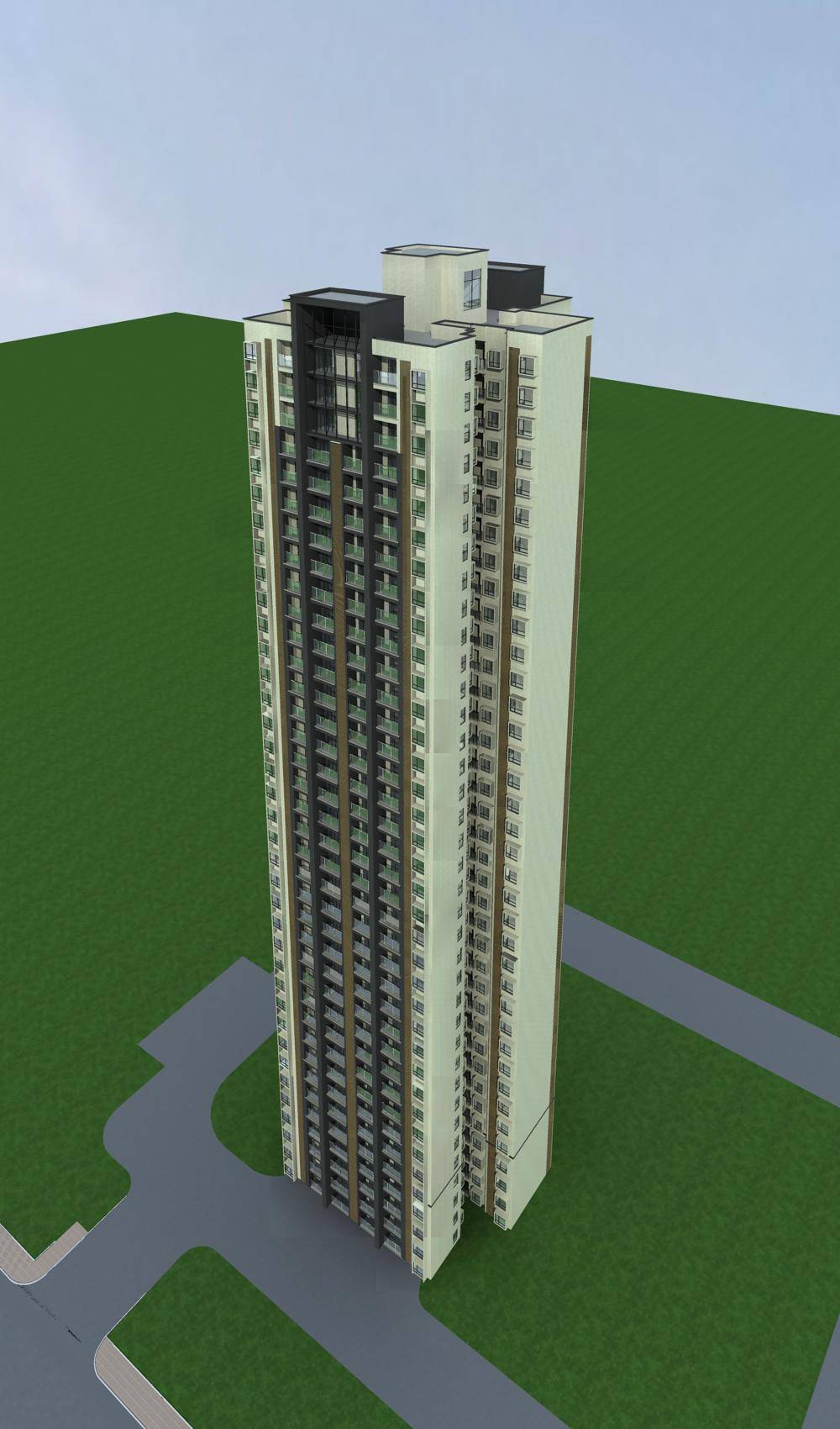 现代高层住宅楼