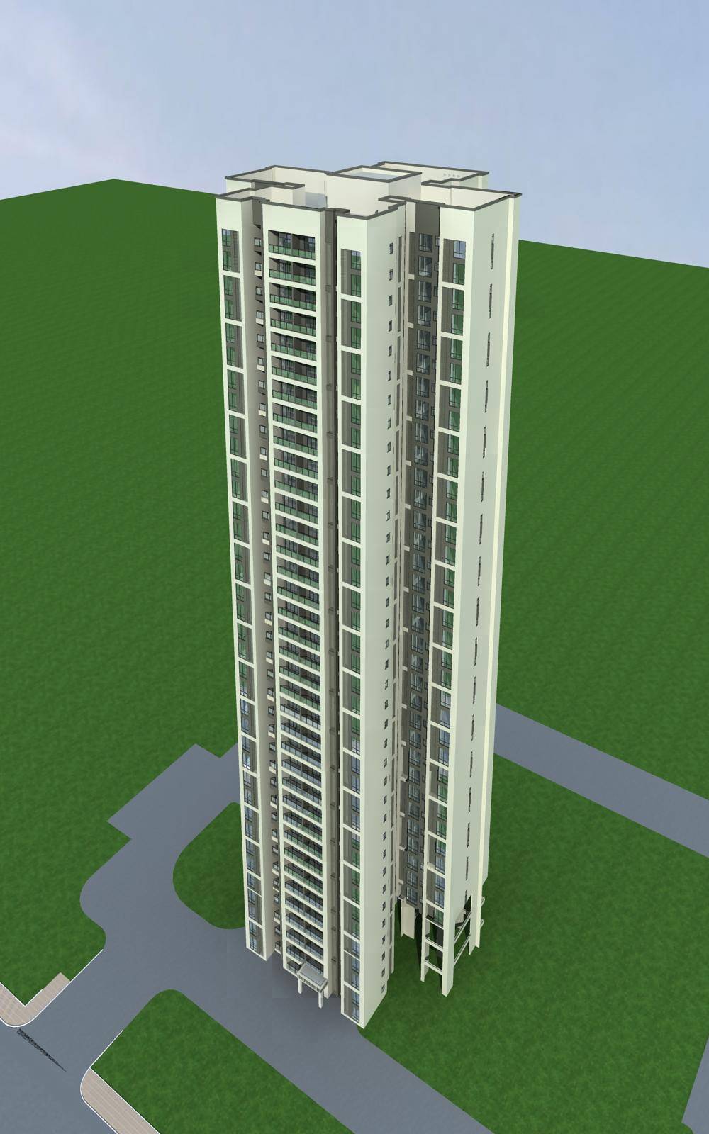 新中式高层住宅楼
