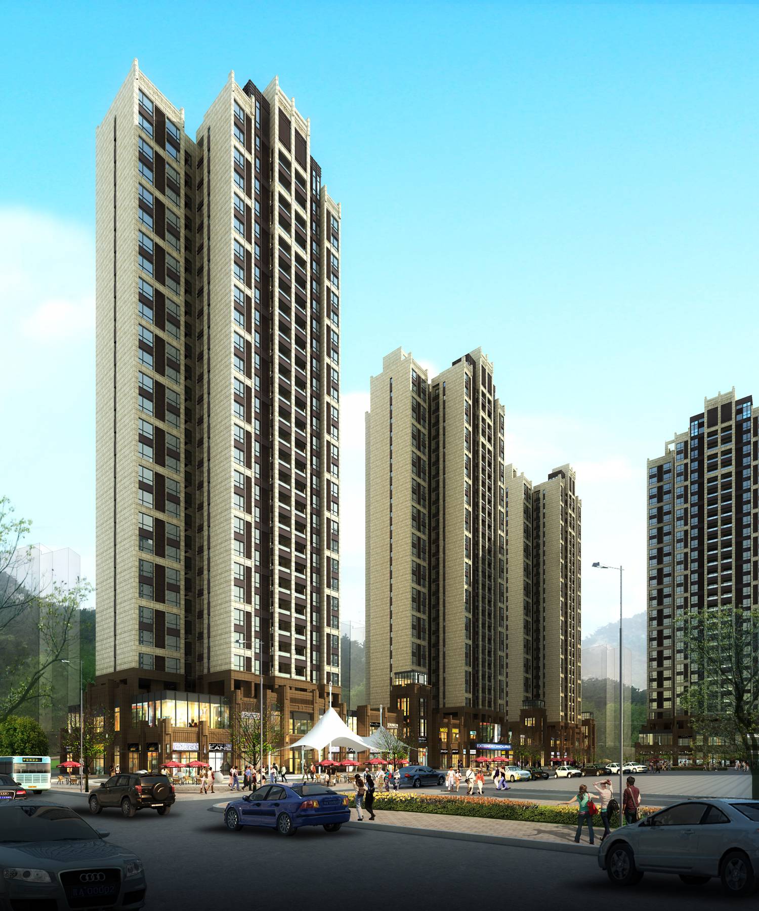 简欧风格商业住宅小区