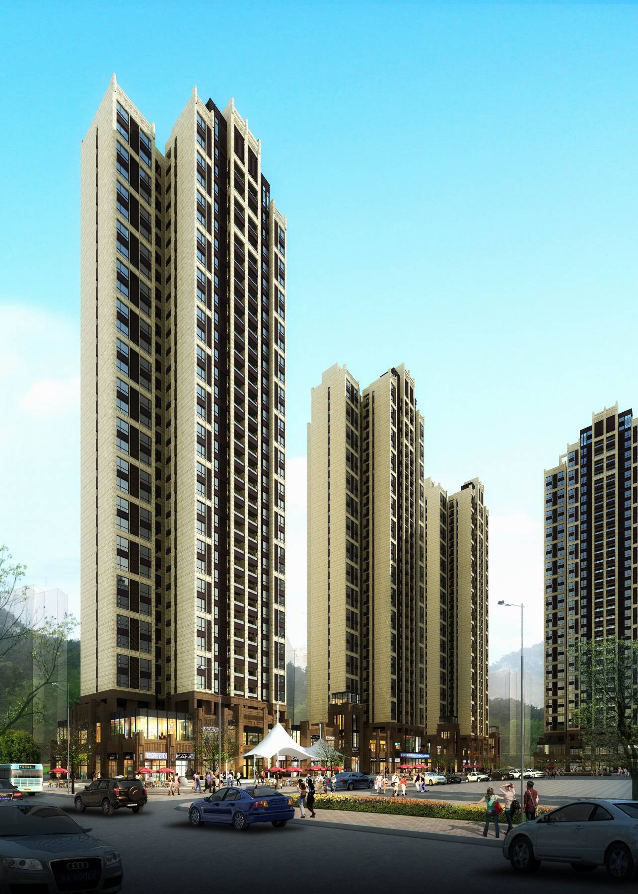 简欧风格商业住宅小区