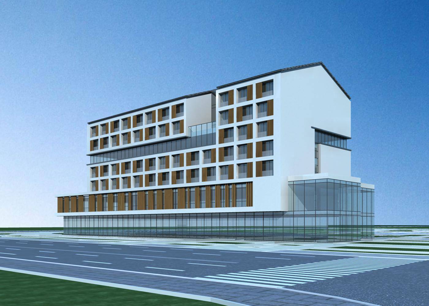 现代多层商业住宅楼
